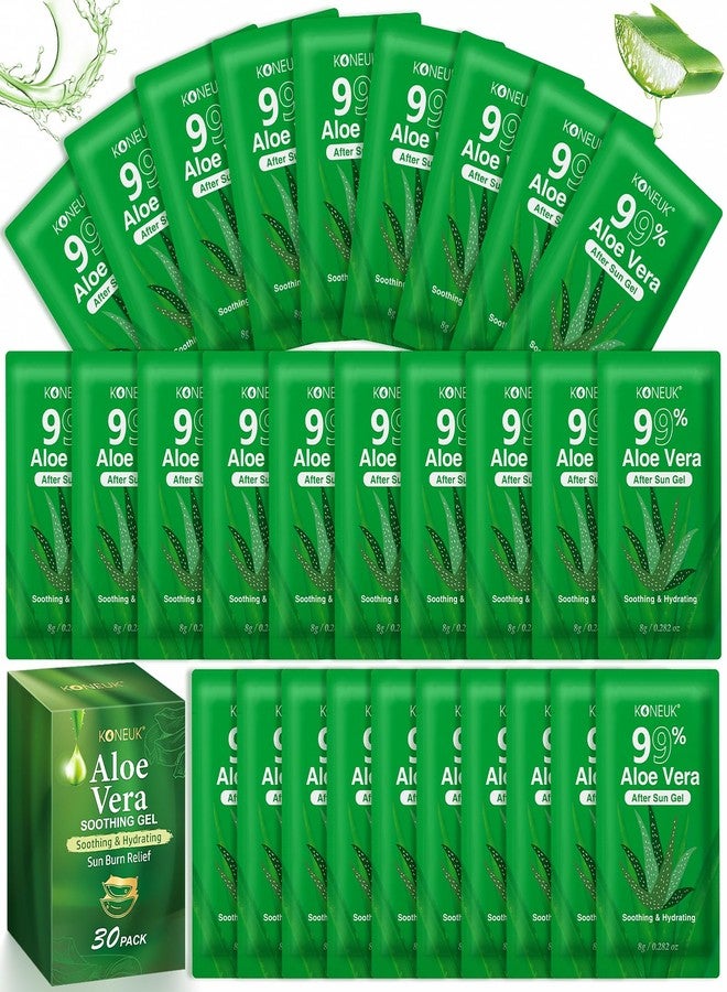 KONEUK 30 Pack Aloe Vera Gel for Face, Hair, Skin, Sunburn Relief, 99% Pure Aloe Vera Gel for After Sun Skin Care Relief, Bulk Aloe Gel Travel Size for All Skin Types - Image 1